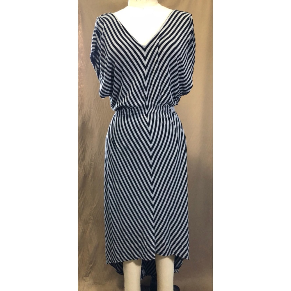 Black and gray jersey high low sundress